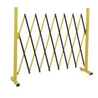 Ausziehbares Absperrgitter Aluminium gelb schwarz 103–200 cm