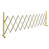 Ausziehbares Absperrgitter aus Aluminium gelb schwarz 103–300 cm
