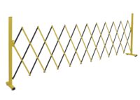 Ausziehbares Absperrgitter aus Aluminium gelb schwarz 103–300 cm