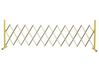 Ausziehbares Absperrgitter aus Aluminium gelb schwarz 103–300 cm