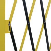 Aluminium Absperrgitter ausziehbar gelb schwarz mit Rollen