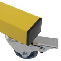 Aluminium Absperrgitter ausziehbar gelb schwarz mit Rollen