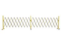 Aluminium Absperrgitter ausziehbar gelb schwarz mit Rollen