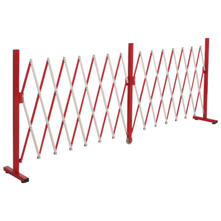 Ausziehbares Absperrgitter aus Aluminium rot weiß 103–411 cm
