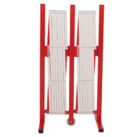 Ausziehbares Absperrgitter aus Aluminium rot weiß 103–411 cm