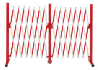 Ausziehbares Absperrgitter aus Aluminium rot weiß 103–411 cm