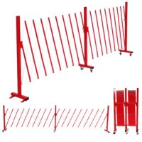Ausziehbares Alu Absperrgitter mit Rollen rot weiß 110–500 cm