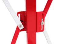 Ausziehbares Alu Absperrgitter mit Rollen rot weiß 110–500 cm