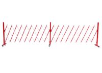 Ausziehbares Alu Absperrgitter mit Rollen rot weiß 110–500 cm