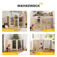 Hundegitter freistehend mit Tür und 4 Paneelen für Flur und Treppe