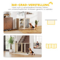Hundegitter freistehend mit Tür und 4 Paneelen für Flur und Treppe