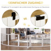 Absperrgitter für Hunde klappbar aus Holz weiss
