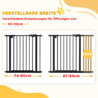 Türschutzgitter für Hunde verstellbar Metall schwarz