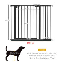 Türschutzgitter für Hunde verstellbar Metall schwarz