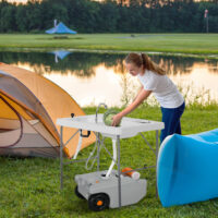 Abwassertank 22L, tragbar mit faltbarem Griff, ideal für Camping, Farbe Grau.