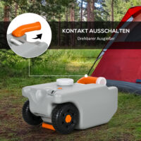 Abwassertank 22L, tragbar mit faltbarem Griff, ideal für Camping, Farbe Grau.