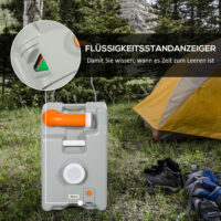 Abwassertank 22L, tragbar mit faltbarem Griff, ideal für Camping, Farbe Grau.