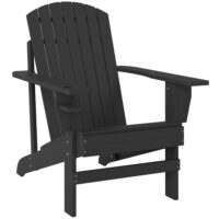 Adirondack Gartenstuhl mit Becherhalter Massivholz schwarz
