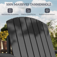 Adirondack Gartenstuhl mit Becherhalter Massivholz schwarz