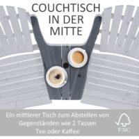 Adirondack Gartenstuhl-Set für 2 Personen, Farbe Grau.