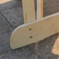 Adirondack Gartenstuhl-Set für 2 Personen, aus Naturholz.