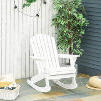 Adirondack Schaukelstuhl für Garten und Balkon weiss