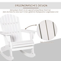 Adirondack Schaukelstuhl für Garten und Balkon weiss