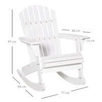 Adirondack Schaukelstuhl für Garten und Balkon weiss