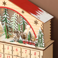 Adventskalender zum Befüllen mit LED für Weihnachten aus Holz