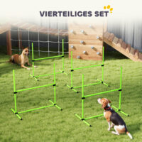 Agility Set für Hunde höhenverstellbar mit 4 Hürden und Tragetasche