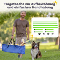 Agility Set für Hunde höhenverstellbar mit 4 Hürden und Tragetasche
