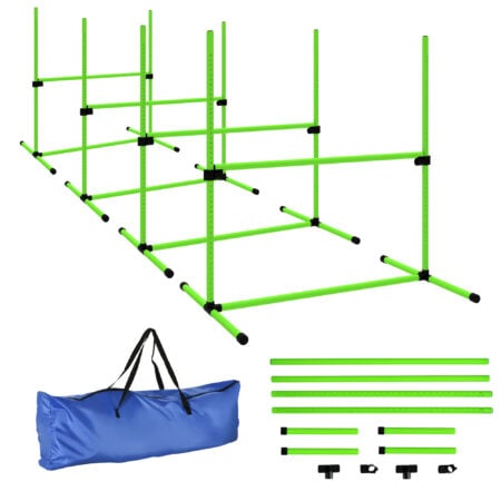 Agility Set für Hunde höhenverstellbar mit 4 Hürden und Tragetasche