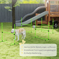 Agility Set für Hunde höhenverstellbar mit 4 Hürden und Tragetasche