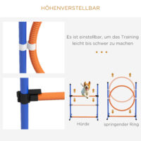 Oranges 4-teiliges Agility-Set, höhenverstellbar, perfekt für individuelles Hundetraining und Verbesserung der Agilität.