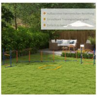 Oranges 4-teiliges Agility-Set, höhenverstellbar, perfekt für individuelles Hundetraining und Verbesserung der Agilität.