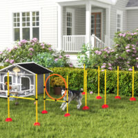 Agility Set Hundetraining mit Hürden und Slalomstangen