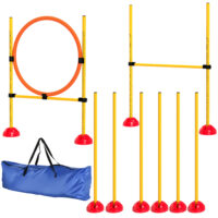 Agility Set Hundetraining mit Hürden und Slalomstangen