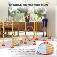 Agility Set Hundetraining mit Hürden und Slalomstangen