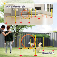 Agility Set Hundetraining mit Hürden und Slalomstangen