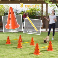 Agility Set Hund 3-teilig mit Hürden Kegeln und Tragetasche