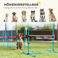 Agility Set für Hunde mit 4 höhenverstellbaren Hürden und Tragetasche