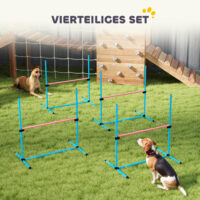 Agility Set für Hunde mit 4 höhenverstellbaren Hürden und Tragetasche