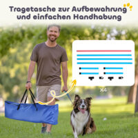 Agility Set für Hunde mit 4 höhenverstellbaren Hürden und Tragetasche