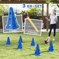 Agility Set für Hunde mit Hürden Kegel und Tragetasche