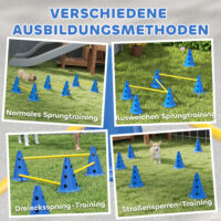 Agility Set für Hunde mit Hürden Kegel und Tragetasche