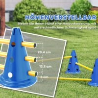 Agility Set für Hunde mit Hürden Kegel und Tragetasche