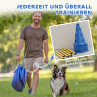 Agility Set für Hunde mit Hürden Kegel und Tragetasche