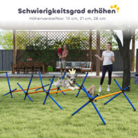 Agility Set für kleine Hunde mit höhenverstellbaren Hürden