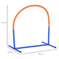 Blau-oranges 4-teiliges Agility Trainingsset mit Tragetasche, ideal für abwechslungsreiches Hundetraining und den Transport.