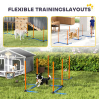 Agility Trainingsset für Hunde mit Slalomstangen und Tasche